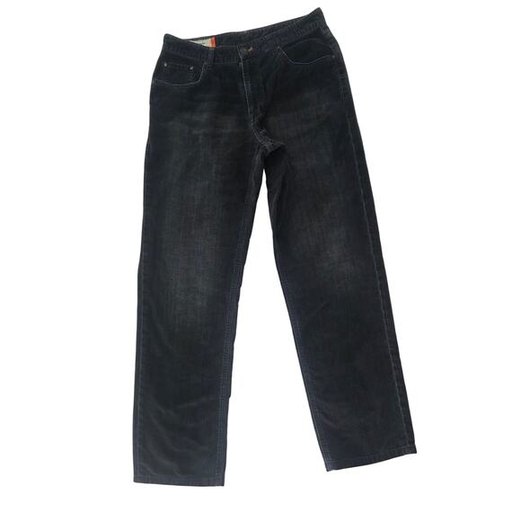 Faconnable Jeans Men's 34R Corduroy Pants Dark Gray Distressed Cotton French - Picture 1 of 15